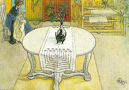 Carl Larsson suzanne med gunlog-suzanne och gunlog oil painting image